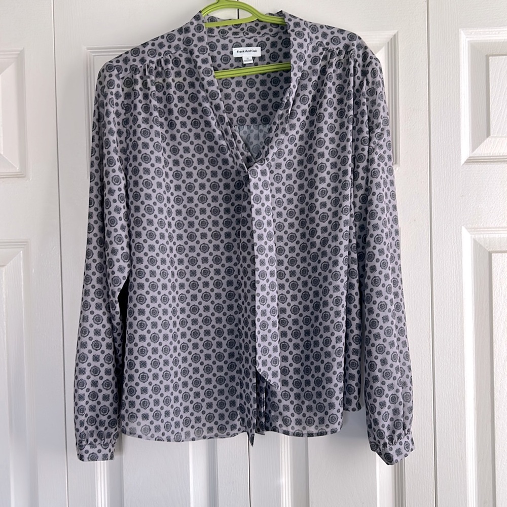 Frank and Oak Tie Neck Blouse
